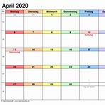 kalenderblatt april 20201