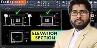 Simple Elevation & Section in AutoCAD for Beginners