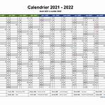 calendrier semaine 2021 20222