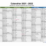 calendrier semaine 2021 20223