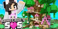 💜Building a Giant TREEHOUSE! Minecraft SOS Ep.3