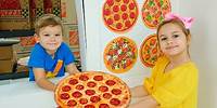 Kinder lernen, Pizza zu kochen und sich gegenseitig zu helfen