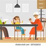 cartoon pictures of elderly people eating cat food voice over video chat1