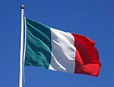 Big size Italian flag waving in the                                  air)